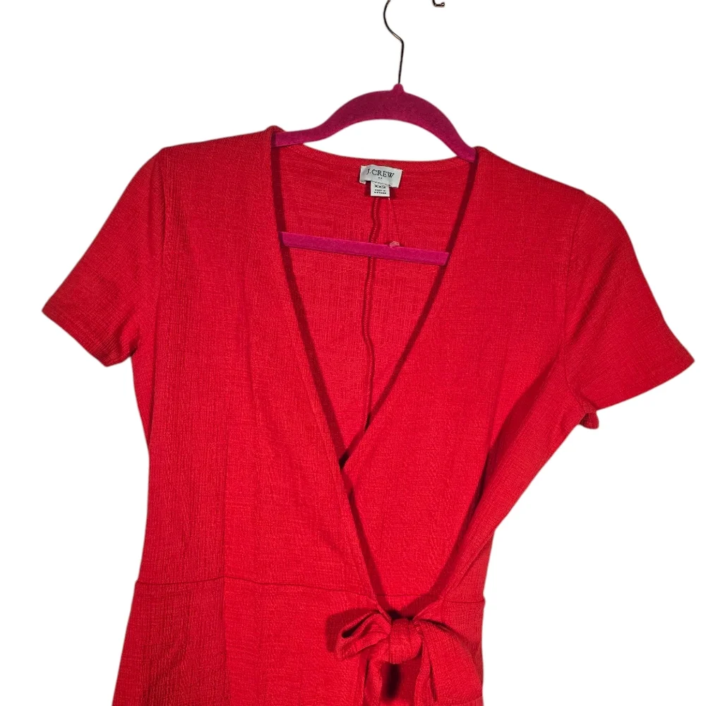 J. Crew Women's XXS Wrap Like Textured Orange Dress
